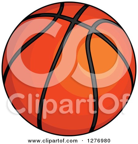 Clipart of a Shiny Basketball - Royalty Free Vector Illustration by Vector Tradition SM