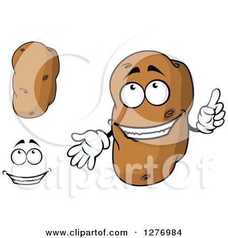 Clipart of Russet Potatos and a Face - Royalty Free Vector Illustration by Vector Tradition SM