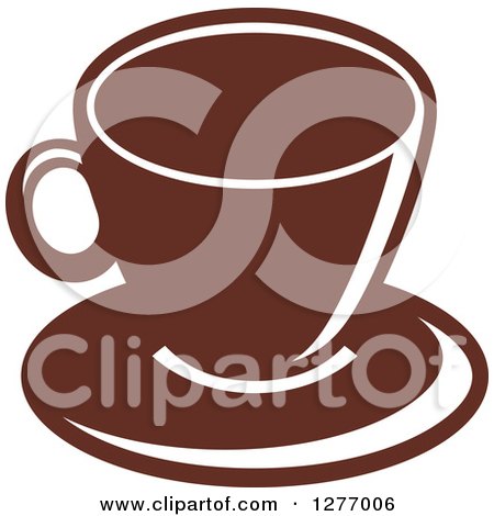 Clipart of a Dark Brown and White Coffee Cup - Royalty Free Vector Illustration by Vector Tradition SM