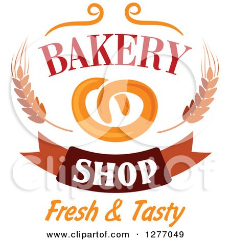 Clipart of a Soft Pretzel Bakery Shop Design - Royalty Free Vector Illustration by Vector Tradition SM