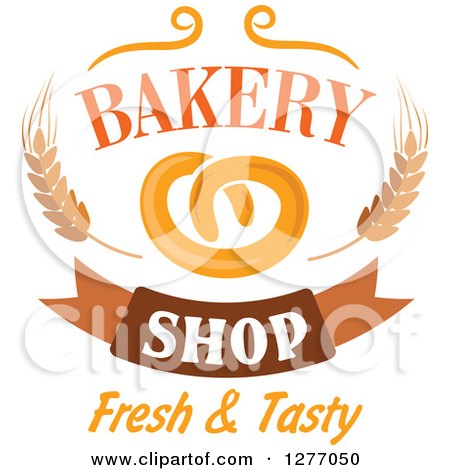 Clipart of a Soft Pretzel Bakery Shop Design 2 - Royalty Free Vector Illustration by Vector Tradition SM