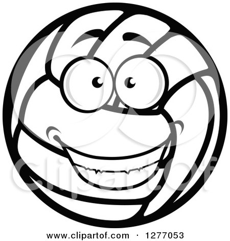 Clipart of a Grinning Happy Volleyball Character - Royalty Free Vector Illustration by Vector Tradition SM