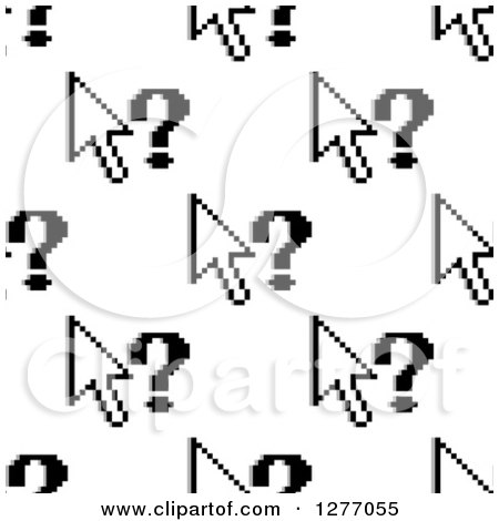 Clipart of a Seamless Patterned Background of Computer Cursors and Question Marks - Royalty Free Vector Illustration by Vector Tradition SM