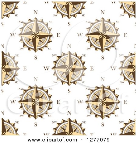 Clipart of a Seamless Patterned Background of Compasses - Royalty Free Vector Illustration by Vector Tradition SM