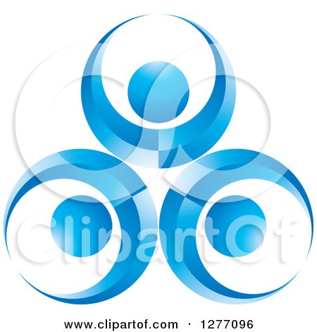 Clipart of a Blue People Teamwork Icon - Royalty Free Vector Illustration by Lal Perera