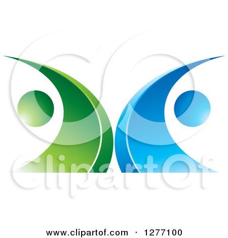 Clipart of a Blue and Green Abstract Ecology Logo 5 - Royalty Free Vector Illustration by Lal Perera