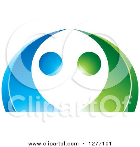 Clipart of a Blue and Green Abstract Ecology Logo 6 - Royalty Free Vector Illustration by Lal Perera