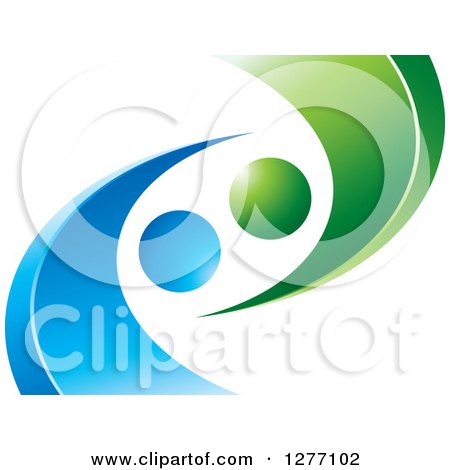 Clipart of a Blue and Green Abstract Ecology Logo 7 - Royalty Free Vector Illustration by Lal Perera