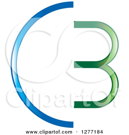 Clipart of a Green and Blue Abstract CB Design - Royalty Free Vector Illustration by Lal Perera