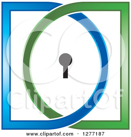 Clipart of a Keyhole and Abstract DD Design - Royalty Free Vector Illustration by Lal Perera