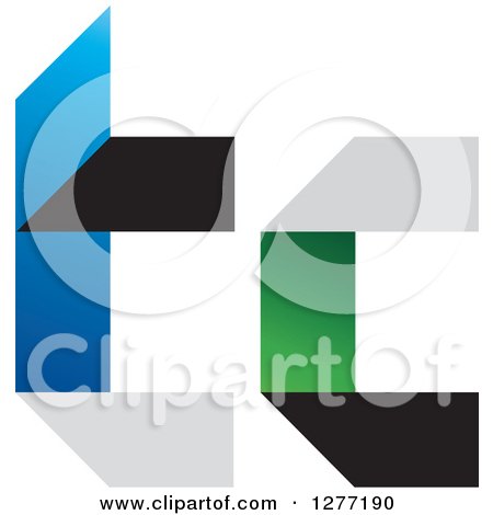 Clipart of an Abstract TC Design - Royalty Free Vector Illustration by Lal Perera