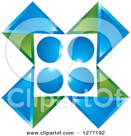 Clipart of a Blue and Green X Design - Royalty Free Vector Illustration by Lal Perera
