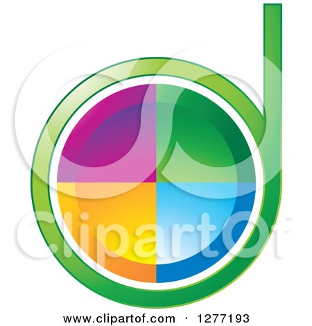 Clipart of a Colorful Letter D - Royalty Free Vector Illustration by Lal Perera