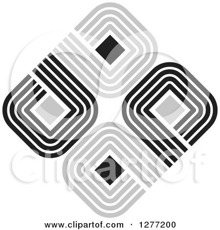 Clipart of a Black and Gray Lined Letter a Diamond - Royalty Free Vector Illustration by Lal Perera