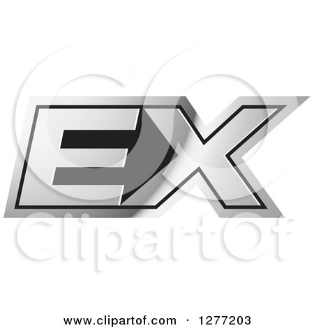 Clipart of a Black and Silver EX Design - Royalty Free Vector Illustration by Lal Perera