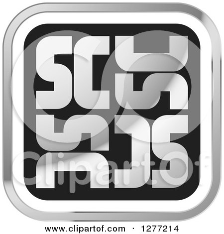 Clipart of a Silver and Black Square SC Icon - Royalty Free Vector Illustration by Lal Perera