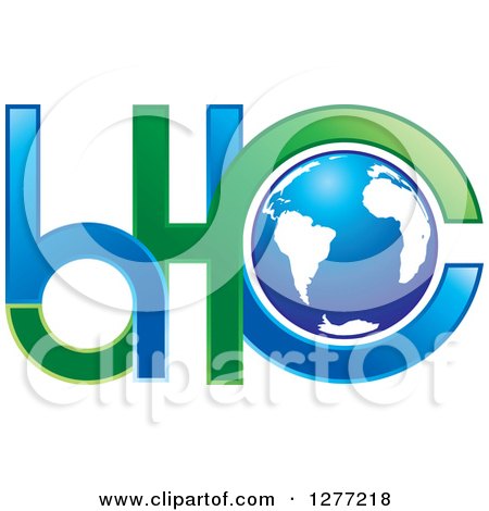 Clipart of a Globe and Abstract Blue and Green Letters - Royalty Free Vector Illustration by Lal Perera