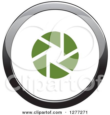 Clipart of a Green Shutter in a Gradient Circle - Royalty Free Vector Illustration by Lal Perera