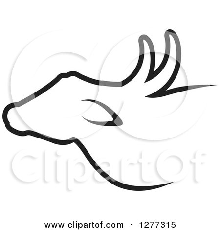 Clipart of a Black Buffalo Silhouette Design - Royalty Free Vector Illustration by Lal Perera