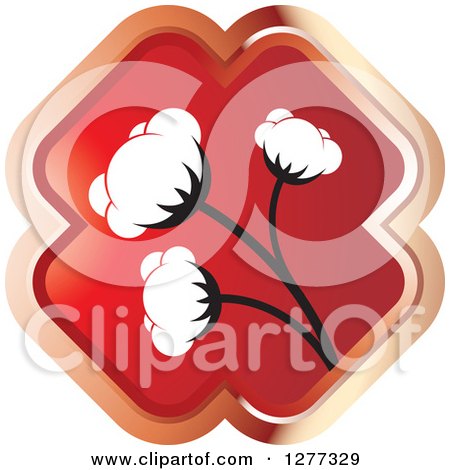 Clipart of a Red Cross and Cotton Plant - Royalty Free Vector Illustration by Lal Perera