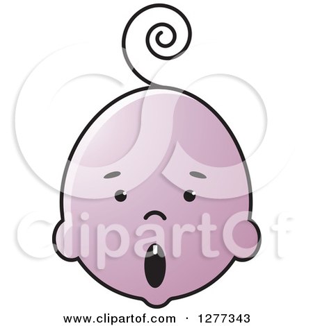 Clipart of a Surprised Black Baby Face - Royalty Free Vector Illustration by Lal Perera
