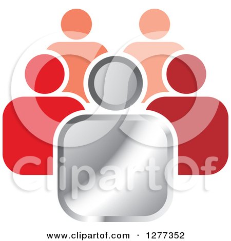 Clipart of a Silver Leader and Red Followers Icon - Royalty Free Vector Illustration by Lal Perera