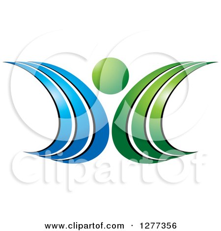Clipart of a Blue and Green Abstract Ecology Logo 2 - Royalty Free Vector Illustration by Lal Perera