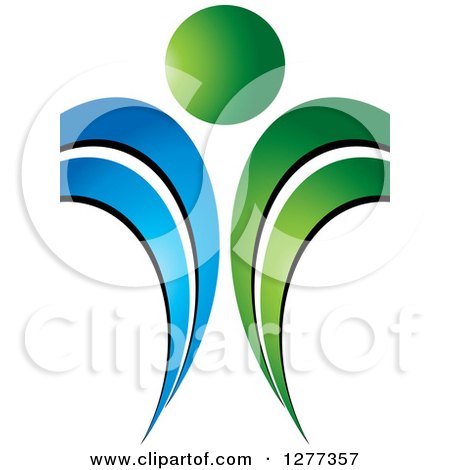 Clipart of a Blue and Green Abstract Ecology Logo 4 - Royalty Free Vector Illustration by Lal Perera