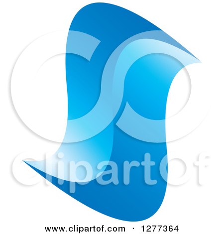 Clipart of a Gradient Abstract Blue Swoosh - Royalty Free Vector Illustration by Lal Perera