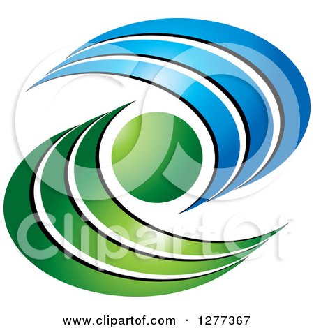 Clipart of a Blue and Green Abstract Ecology Logo - Royalty Free Vector Illustration by Lal Perera