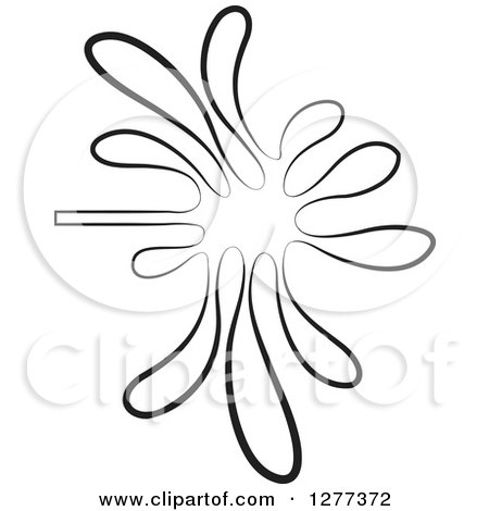 Clipart of a Black and White Water Splash - Royalty Free Vector Illustration by Lal Perera