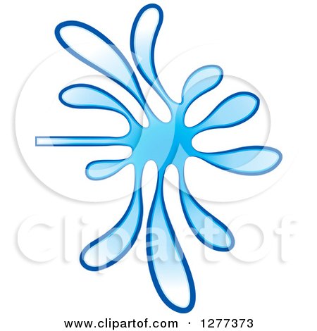 Clipart of a Blue Water Splash - Royalty Free Vector Illustration by Lal Perera