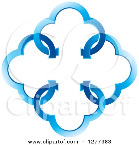 Clipart of a Diamond of Entwined Blue Clouds - Royalty Free Vector Illustration by Lal Perera