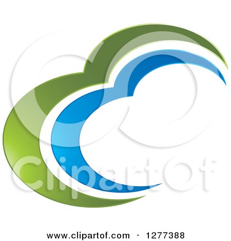 Clipart of a Blue and Green Abstract Design - Royalty Free Vector Illustration by Lal Perera