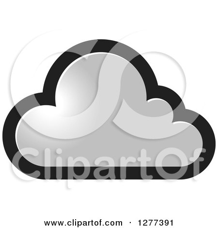 Clipart of a Black and Gray Cloud - Royalty Free Vector Illustration by Lal Perera