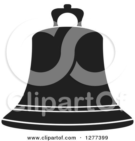 Clipart of a Black and White Bell - Royalty Free Vector Illustration by Lal Perera
