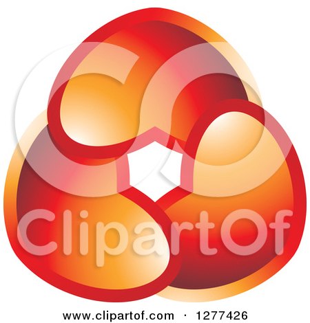 Clipart of a Circle of Three Gradient Hearts - Royalty Free Vector Illustration by Lal Perera