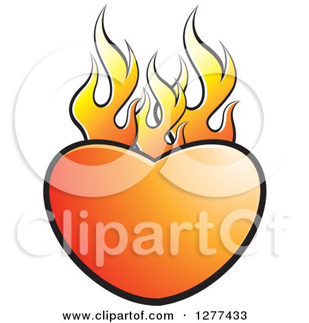 Clipart of a Flaming Gradient Heart - Royalty Free Vector Illustration by Lal Perera