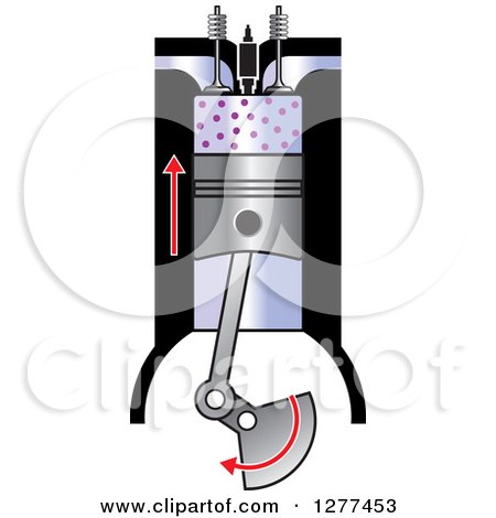 Clipart of a Compression Ignition Diagram 2 - Royalty Free Vector Illustration by Lal Perera