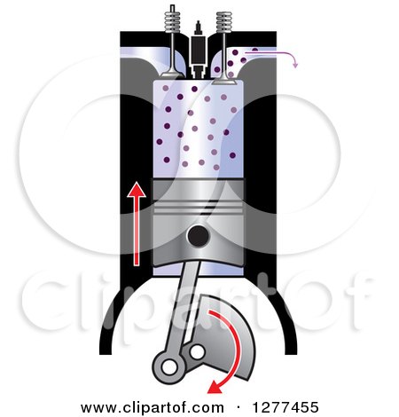 Clipart of a Compression Ignition Diagram 4 - Royalty Free Vector Illustration by Lal Perera