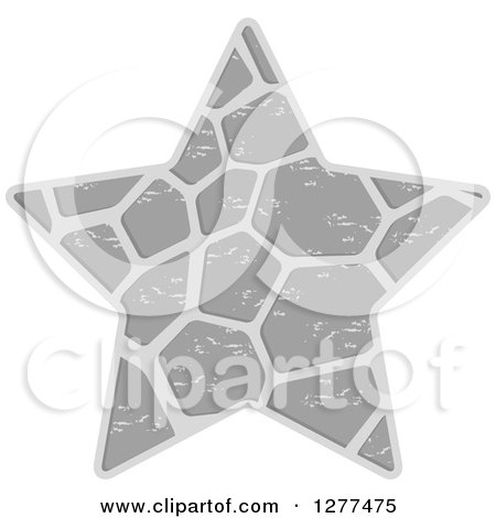 Clipart of a Grayscale Patterned Star - Royalty Free Vector Illustration by Lal Perera