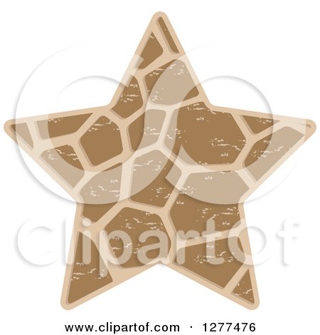 Clipart of a Brown Patterned Star - Royalty Free Vector Illustration by Lal Perera