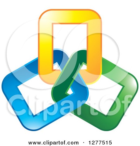 Clipart of a Blue Green and Yellow Link Design - Royalty Free Vector Illustration by Lal Perera