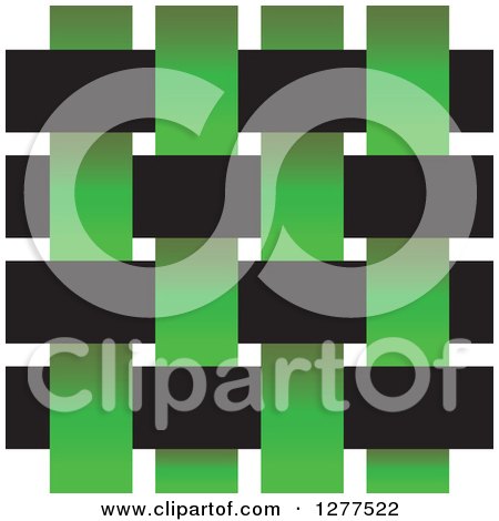 Clipart of a Black and Green Weave on White - Royalty Free Vector Illustration by Lal Perera