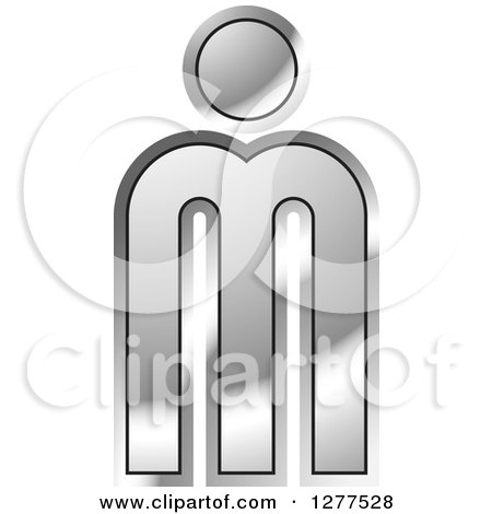 Clipart of a Silver Letter M Man - Royalty Free Vector Illustration by Lal Perera