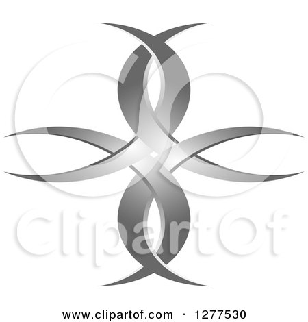 Clipart of a Silver Abstract Tribal Design - Royalty Free Vector Illustration by Lal Perera