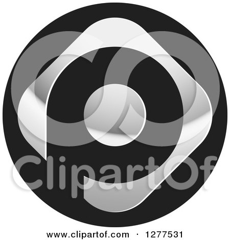 Clipart of a Black and Silver Letter P Design - Royalty Free Vector Illustration by Lal Perera