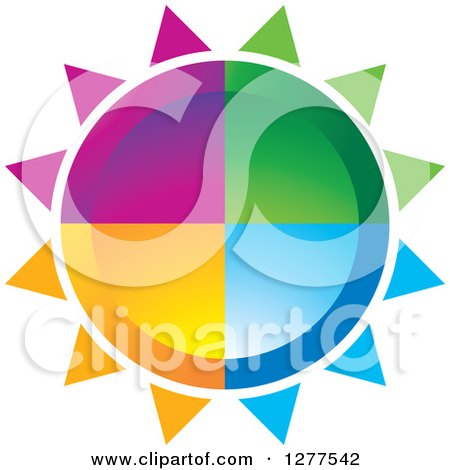 Clipart of a Colorful Sun Design - Royalty Free Vector Illustration by Lal Perera