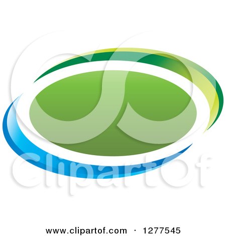 Clipart of a Blue and Green Oval Icon - Royalty Free Vector Illustration by Lal Perera
