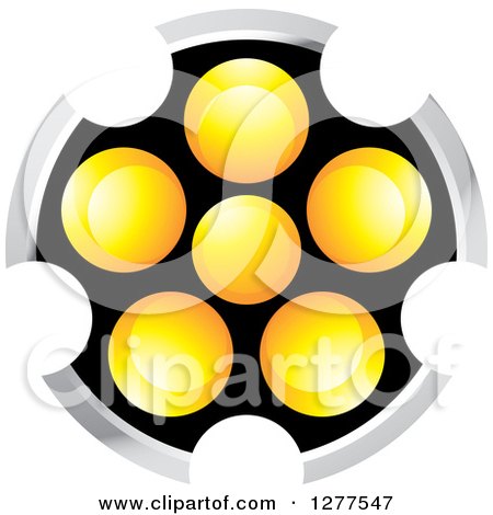 Clipart of a Black Silver White and Orange Abstract Ight - Royalty Free Vector Illustration by Lal Perera
